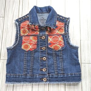Beatles Hey Jude Custom Made Studded Patchwork Denim Blue Jean Vest Size 4T NWT